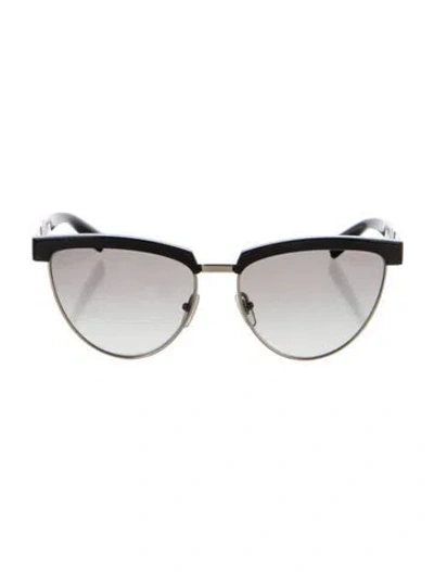 Pre-owned Versace Medusa Insignia Cat-eye Sunglasses In Black