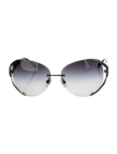 Pre-owned Versace Medusa Insignia Cat-eye Sunglasses In Black