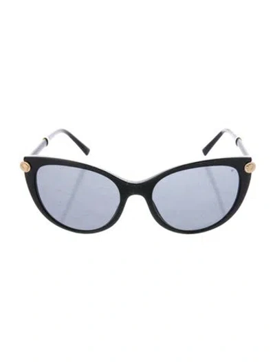 Pre-owned Versace Medusa Insignia Cat-eye Sunglasses In Black