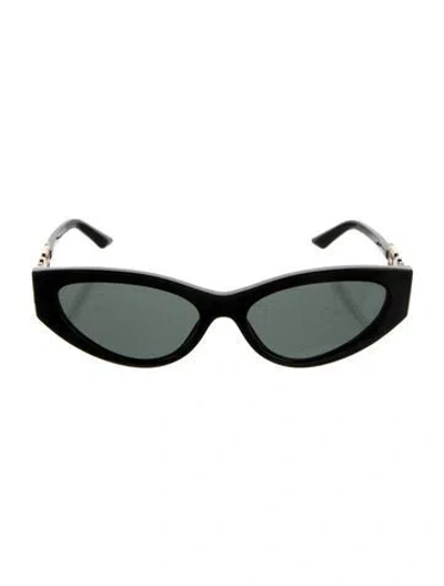 Pre-owned Versace Medusa Insignia Cat-eye Sunglasses In Black