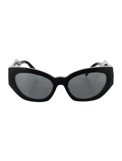 Pre-owned Versace Medusa Insignia Cat-eye Sunglasses In Black