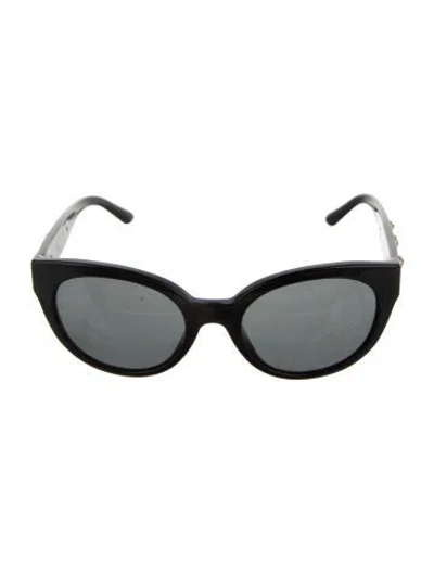 Pre-owned Versace Medusa Insignia Cat-eye Sunglasses In Black