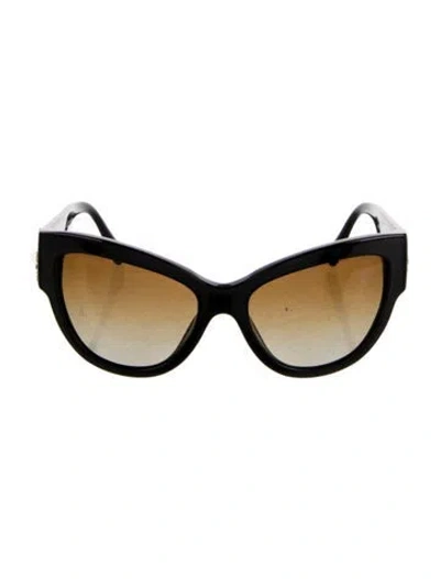 Pre-owned Versace Medusa Insignia Cat-eye Sunglasses In Black