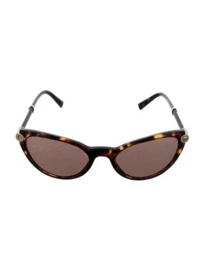 Pre-owned Versace Medusa Insignia Cat-eye Sunglasses In Brown