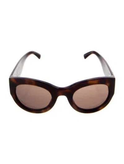Pre-owned Versace Medusa Insignia Cat-eye Sunglasses In Brown