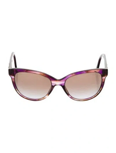 Pre-owned Versace Medusa Insignia Cat-eye Sunglasses In Purple