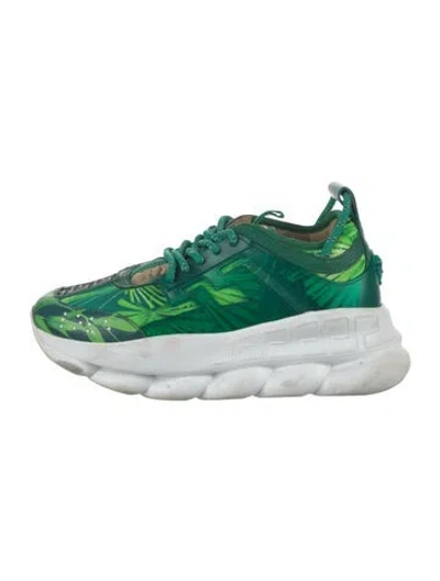 Pre-owned Versace Medusa Insignia Chunky Sneakers In Green