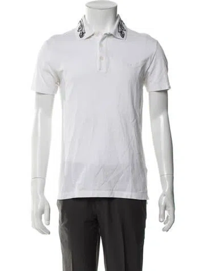 Pre-owned Versace Medusa Insignia Collar Polo Shirt In Neutrals