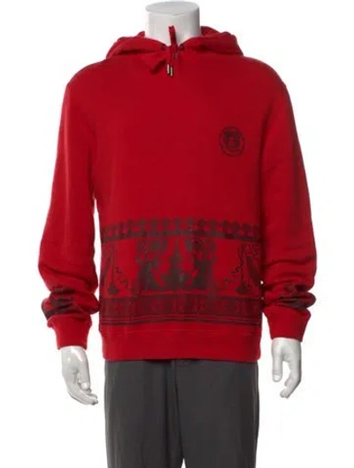 Pre-owned Versace Medusa Insignia Crew Neck Hoodie In Red