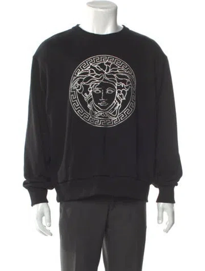 Pre-owned Versace Medusa Insignia Crew Neck Sweatshirt In Black