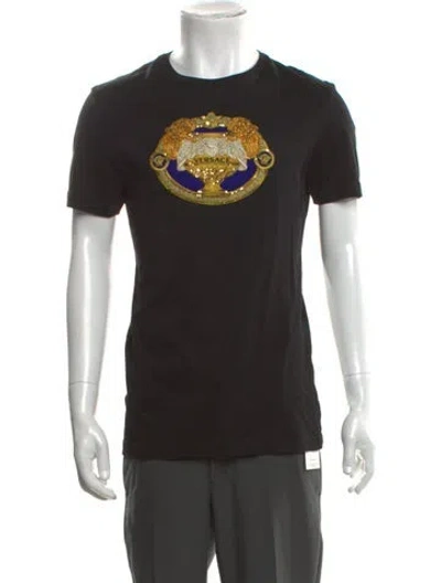 Pre-owned Versace Medusa Insignia Crew Neck T-shirt In Black