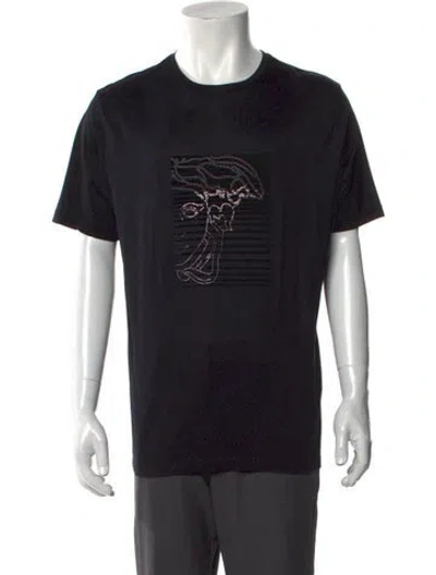 Pre-owned Versace Medusa Insignia Crew Neck T-shirt In Blue