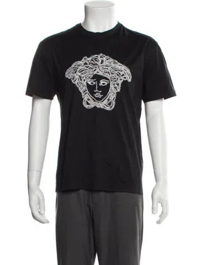 Pre-owned Versace Medusa Insignia Crew Neck T-shirt In Gray