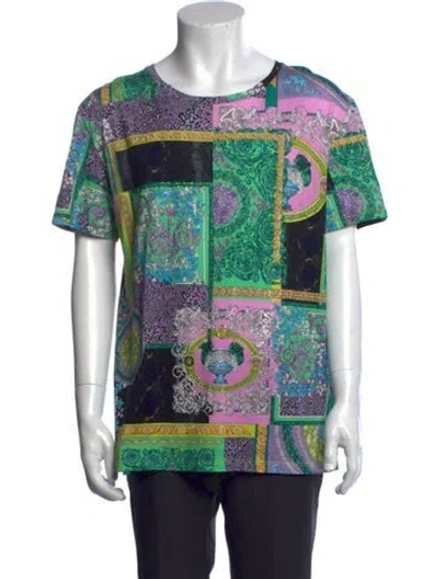 Pre-owned Versace Medusa Insignia Crew Neck T-shirt In Green