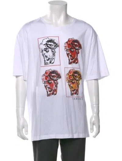 Pre-owned Versace Medusa Insignia Crew Neck T-shirt W/ Tags In White