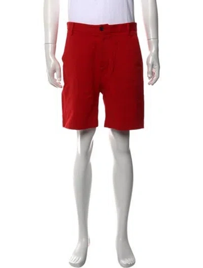 Pre-owned Versace Medusa Insignia Flat Front Shorts In Red