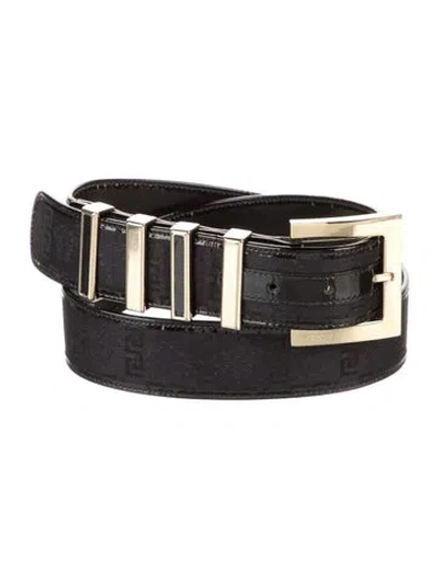 Pre-owned Versace Medusa Insignia Jacquard Belt In Black
