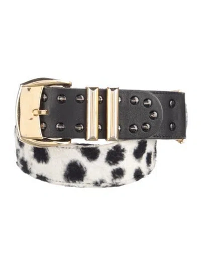 Pre-owned Versace Medusa Insignia Leather Belt In Black