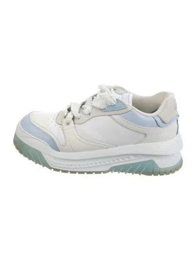 Pre-owned Versace Medusa Insignia Leather Chunky Sneakers In White