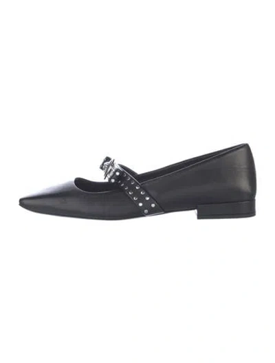 Pre-owned Versace Medusa Insignia Leather Mary Jane Flats In Blue