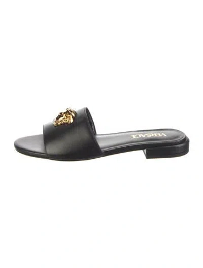 Pre-owned Versace Medusa Insignia Leather Slides