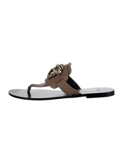 Pre-owned Versace Medusa Insignia Leather Slides
