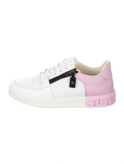 Pre-owned Versace Medusa Insignia Leather Sneakers In Multi