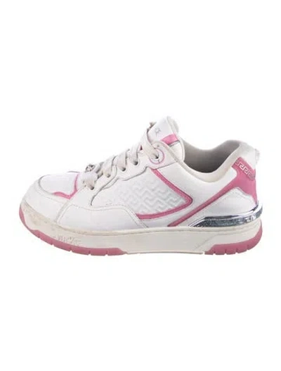 Pre-owned Versace Medusa Insignia Leather Sneakers In Multi