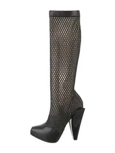 Pre-owned Versace Medusa Insignia Leather Sock Boots