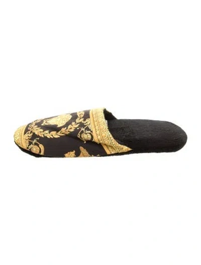 Pre-owned Versace Medusa Insignia Mesh Accents Slides In Multi