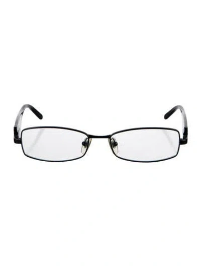 Pre-owned Versace Medusa Insignia Narrow Eyeglasses In Black