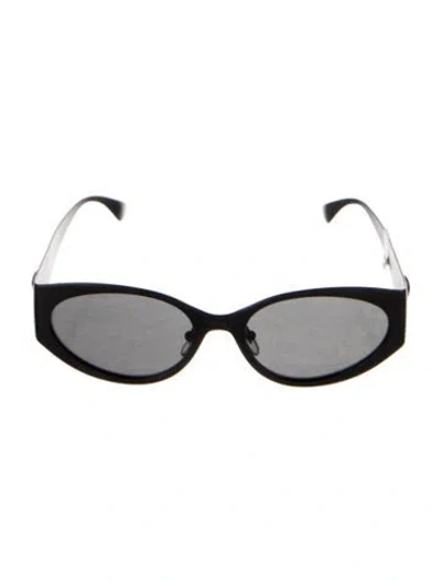 Pre-owned Versace Medusa Insignia Narrow Sunglasses In Black