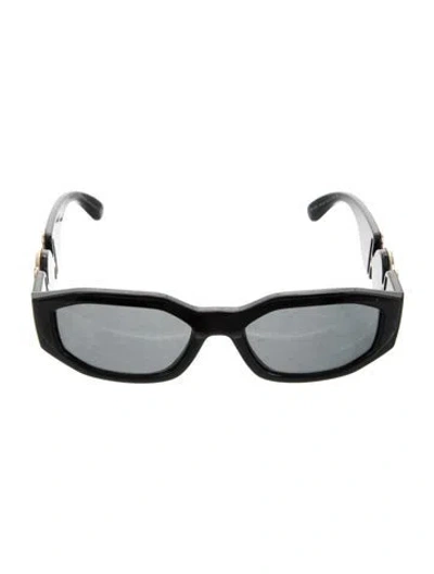 Pre-owned Versace Medusa Insignia Narrow Sunglasses In Black