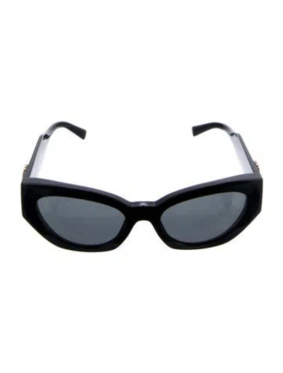 Pre-owned Versace Medusa Insignia Oversize Sunglasses In Black