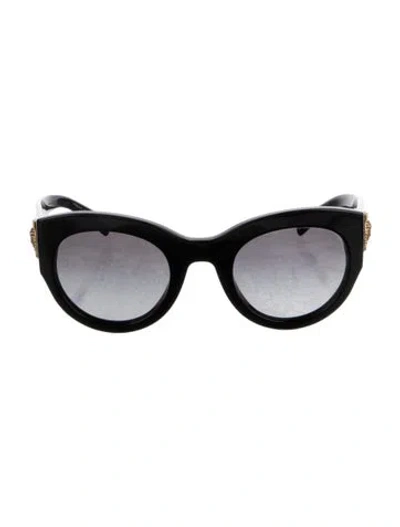 Pre-owned Versace Medusa Insignia Oversize Sunglasses In Black