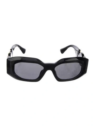 Pre-owned Versace Medusa Insignia Oversize Sunglasses In Black