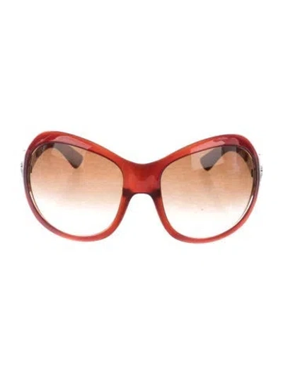 Pre-owned Versace Medusa Insignia Oversize Sunglasses In Brown