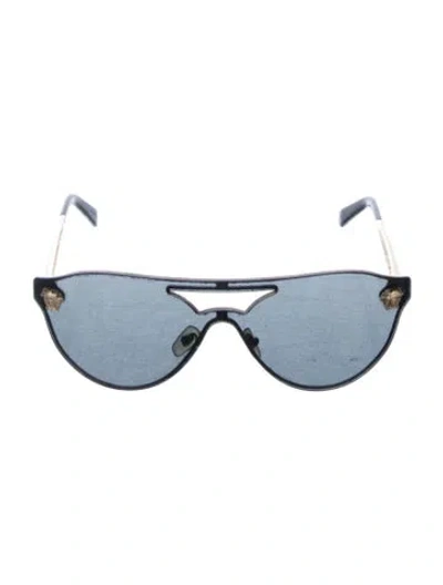 Pre-owned Versace Medusa Insignia Oversize Sunglasses In Gold