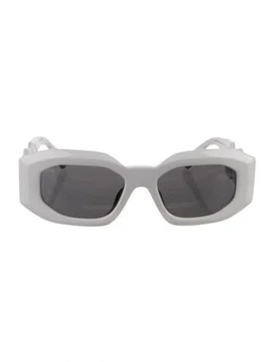 Pre-owned Versace Medusa Insignia Oversize Sunglasses In White