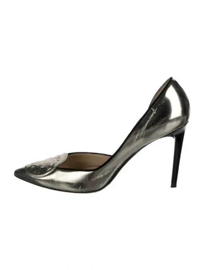 Pre-owned Versace Medusa Insignia Patent Leather D'orsay Pumps In Multi