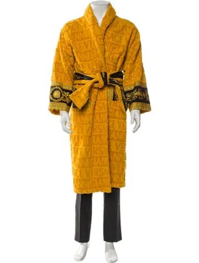 Pre-owned Versace Medusa Insignia Robe In Orange