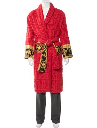 Pre-owned Versace Medusa Insignia Robe In Red