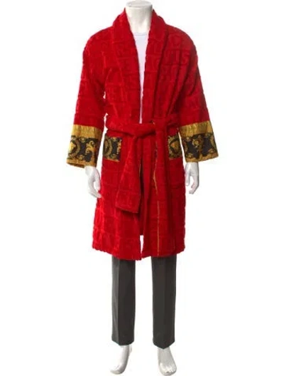Pre-owned Versace Medusa Insignia Robe In Red
