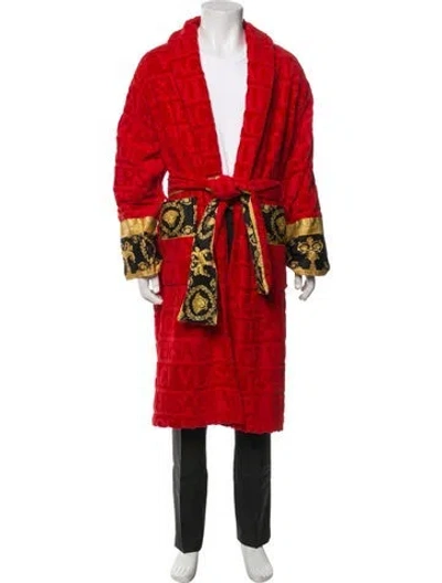 Pre-owned Versace Medusa Insignia Robe In Red