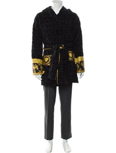 Pre-owned Versace Medusa Insignia Robe W/ Tags In Blue