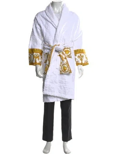 Pre-owned Versace Medusa Insignia Robe In White