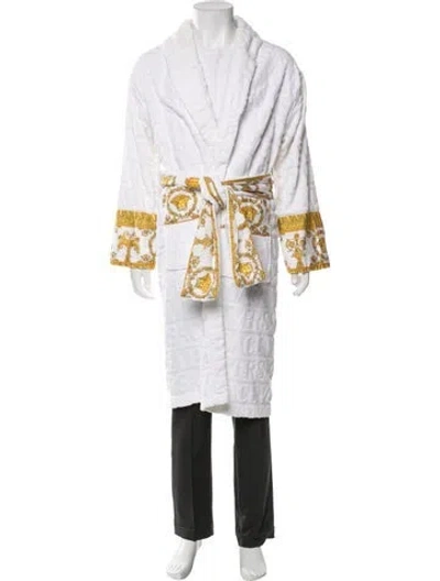 Pre-owned Versace Medusa Insignia Robe In White