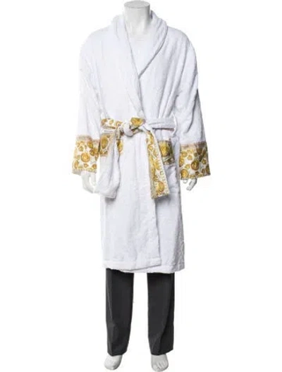 Pre-owned Versace Medusa Insignia Robe In White