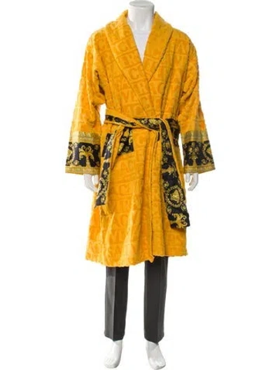 Pre-owned Versace Medusa Insignia Robe In Yellow