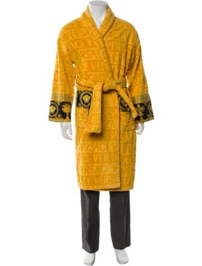 Pre-owned Versace Medusa Insignia Robe In Yellow